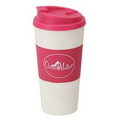 16 Oz. Double Wall Plastic Cup w/ Color Rubber Holder